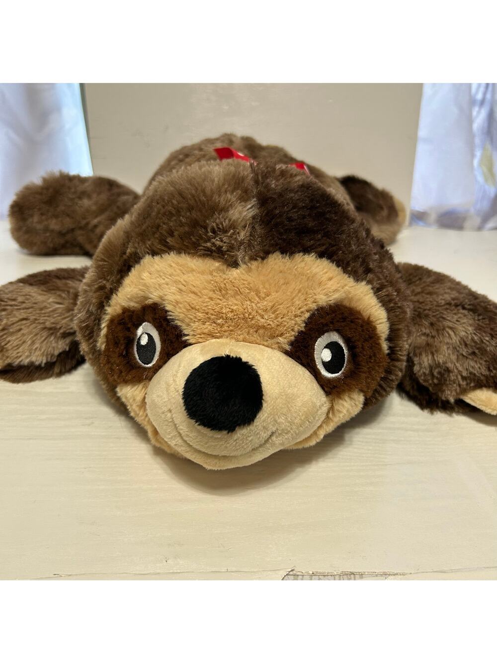MTY Plush Sloth 26" Stuffed Animal Heart Ribbon Large Soft Toy